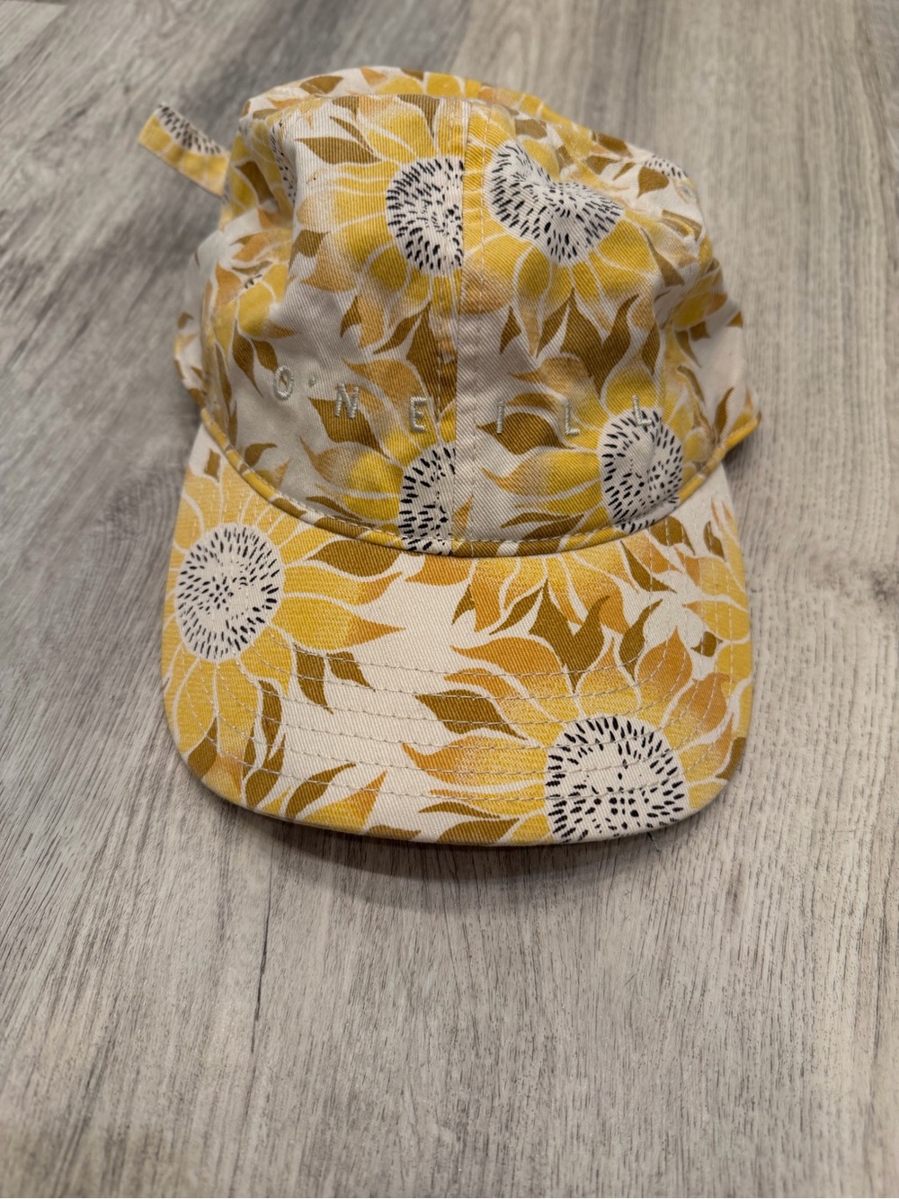 O’Neill Yellow Floral 100% Cotton Adjustable Baseball Cap Hat